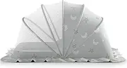 Baby Mosquito Net Bed Tent Kids Portable Folding Crib Cover Bassinet Mosquito Net Cover to Keep Cats Out, Breathable Foldable Cots Bottomless Crib Net Sun Shelter