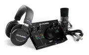 USB C Audio Interface, XLR Condenser Microphone and Studio Headphones for Rec...