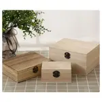 客制化木盒 定制定做長方形實木質翻蓋帶鎖小木盒 家用包裝桌面木制收納盒原木