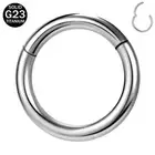 1 PC Titanium Steel Nose Septum Clicker Lip Eyebrow Rings Piercing Hoop Earrings