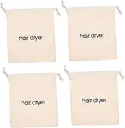 AUTSUPPL 4pcs Drawstring Hair Dryer Bags Cotton Storage Holders for Travel Home Scratch Organizer for Hair Tools Multi-functional Pouch for Makeup Accessories
