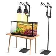 Dual Reptile Lamp Stand Reptile Light Stand with Two Flexible Brackets,Height