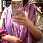 全新GUCCI正品雙面雙色粉紫圍巾