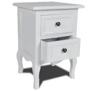 Nightstand with 2 Drawers MDF White vidaXL