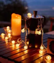 10Ft Plug In LED Globe Fairy Lights Garden String Lights