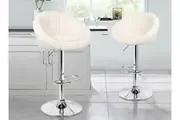 ALFORDSON 2x Bar Stools Gas Lift Sherpa Bar Chairs Kitchen Swivel Susan BEIGE