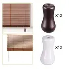 12 Pieces Blind Pull Cord Knobs Wood Easy Installation Drapery Hardware