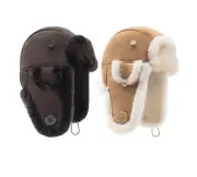 AUSTRALIAN SHEPHERD® Fluffy Sheepskin Wool Adjustable Bucket Theo Hat - Chocolate / L