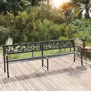 Garden Bench Twin Garden Bench 246 cm Black Steel
