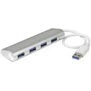 StarTech 4-Port Portable USB 3.0 Hub with Built-in Cable ST43004UA
