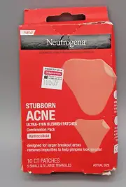 NEUTROGENA~10 Ct Stubborn Acne Ultra-Thin Hydrocolloid Pimple Blemish Patches