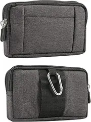 Small Cell Phone Waist Belt Bag Men, Smartphone Belt Clip Holder, 6.3" Men Women Wrist Handbag Phone Holster Carrying Case Outdoor Sport Phone Pouch Card Slots Zipper Wallet with Locking Carabiner
