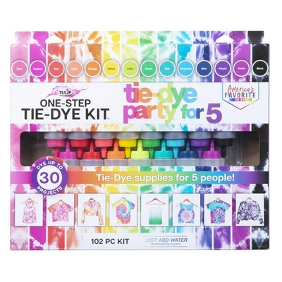 One-Step Tie-Dye Kit Party for 5, Large Party Activity, Arts & Crafts Gift, V...
