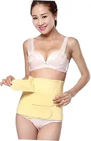 [WRITWAA] Women Pregnancy Bump Strap Maternity Recovery Girdle Cesarean Cotton Belt Elastic Comfortable Yellow
