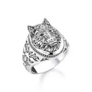 Genuine THOMAS SABO Rebel Wolf signet ring