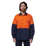 Hard Yakka Core Hi-Vis Long Sleeve 2 Tone Vented Cotton Shirt (Y07950)