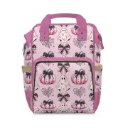Coquette Pink Bow Girl Ghost Ghouls Multifunctional Diaper Backpack