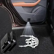 2PCS No Fade Car Door Lights,Skeleton Car Door Lights Logo Projector LED Shadow Welcome Lamp,Skeleton Accessories Arm Skull Finger Gifts,Suitable for All Vehicles Motorcycle