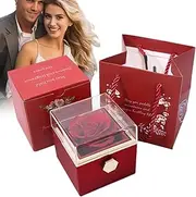 Huayeex Rose Ring Box - Rotatable Preserved Flower Case | Creative Rotating Preserved Rose Ring Box for Wedding Engagement Ceremony