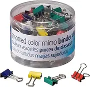 OfficemateOIC Micro Binder Clips, Assorted Colors, 100 Clips per Tub (31023)