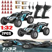 2Pcs Fast RC Cars 1/32 Off Road 2WD Remote Control Car 2.4GHz Buggy Crawler Toys