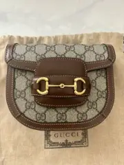 Gucci Beige GG Supreme Coated Canvas Horsebit 1955 Belt Bag Size 95