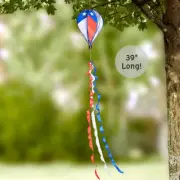 Americana Hot Air Balloon Windsock Streamer 4th of July Patriotic Garden Decor