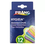 Prang Hygieia Dustless Board Chalk, Assorted Colors, Pack of 12