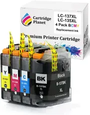 4 Pack (1BK,1C,1M.1Y) Compatible Ink for Brother LC-137XL LC-135XL LC137XL LC135XL for Brother DCPJ4110DW MFCJ4410DW MFCJ4510DW MFCJ4710DW
