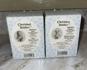 Cherished Teddies Wizard of Oz Set Of 2 Tin Man & Lion Both In Boxes