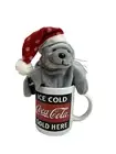 COCA-COLA COLLECTIBLE SEAL PLUSH ORNAMENT & 11 OZ MUG SET NWT 1997 CHRISTMAS ICE