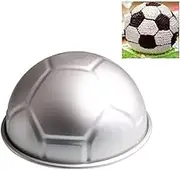 GRARRO 1 PCS 3D Half Round Ball Shaped Football Cake Mold 8 inch Thickening Aluminum Alloy Mould Birthday Baking Pan