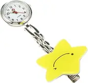 [BESTYASH] Pocket Watch Nursing Pin Watch Digital Nurses Watch Nurses Fob Watch Clip- on Watch Fob Watches Vintage Watch Fog Watch for Nurses Clip-on Watch Waistcoat Chain Alloy Case Yellow