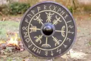 Christmas Norse Compass Wooden shield Battle-Ready Wooden Viking Shield For