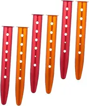 GANAZONO 6PCS Beach Tent Nail Stakes Durable Camping Alloy Pegs with Rope for Secure Fixing Grass and Sand Outdoor Tent Accessories