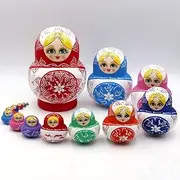 Matryoshka Russian Nesting Dolls 15 Pieces Nesting Dolls Beautiful Wooden Handmade Russian Matryoshka Set for Kids Christmas Birthday Happy Gift