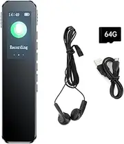 Fahgaer 64GB Digital Voice Recorder Noise Reduction Record Payback MP3 Music Player Activated Record 1536KBPS HD Recording