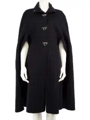 Navy Gingham Pattern Cape