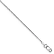 14k White Gold .8mm Parisian Diamond-cut Wheat Chain Anklet 10"