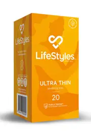 Lifestyles Ultra Thin 20 Pack Sensitive Feel Latex Condoms