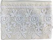 Vivienne(ヴィヴィアン) Vivienne WK1510A1 Flat Pouch, 5.1 x 7.1 inches (13 x 18 cm), Beige, Lace, Embroidery, Accessory Case