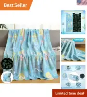 Enchanting Glow in The Dark Blanket - Mermaid and Whale for Girls Age 3-10