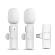 Wireless Lavalier Microphone Portable Audio Video Recording for iPhone Android