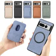 Leather Magsafe Detachable Card Slot Case For Google Pixel 9 Pro 8/7a/7Pro/6 Pro