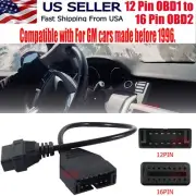 12 Pin OBD1 To 16 Pin OBD2 Convertor Adapter Cable For GM Diagnostic Scanner US
