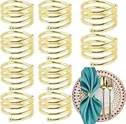 Cloth Napkin Rings - Christmas Table Napkin Rings | 10 Pack Elegant Tissue Holders for Easter Dinner Family Gatherings Wedding Banquets