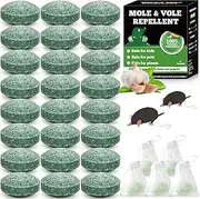 24 Pack Mole Repellent Balls - Powerful Vole Gopher Groundhog Rodent Repellant for Outdoor Lawn Garden Yard - Safe and Effective Gopher Mole Deterrent, Armadillo Repellent, Plants Pets Safe