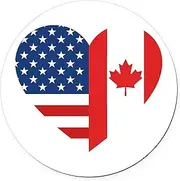 CafePress Canadian American Flag Love Round Car Magnet