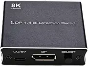 Two-Way Switcher, Compact Hd Splitter, Home Entertainment Display Selector, Wide Application, Plug and Play Compatibility, Black, for Work Area Learning and Game Competition