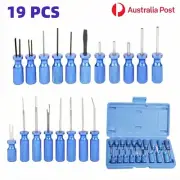19PCS Terminal Release Tool Kit Wire Connector Removal Pin Extractor Car Vehicle